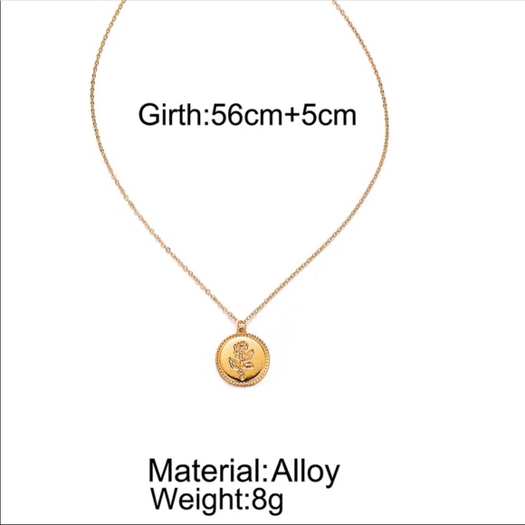 NEW GOLD ROSE PENDANT NECKLACE - Picture 4 of 5